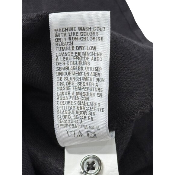 James Perse Black Shirt Dress Button-Up Linen Short-Sleeve Womens Size 1 / US S - Picture 8 of 8